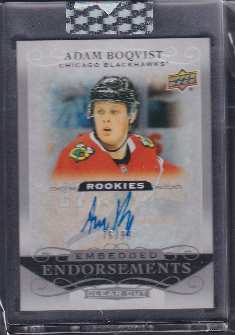 ADAM BOQVIST - 2019 Upper Deck Clear Cut Embedded Endorsements Auto #EE-AB, /99