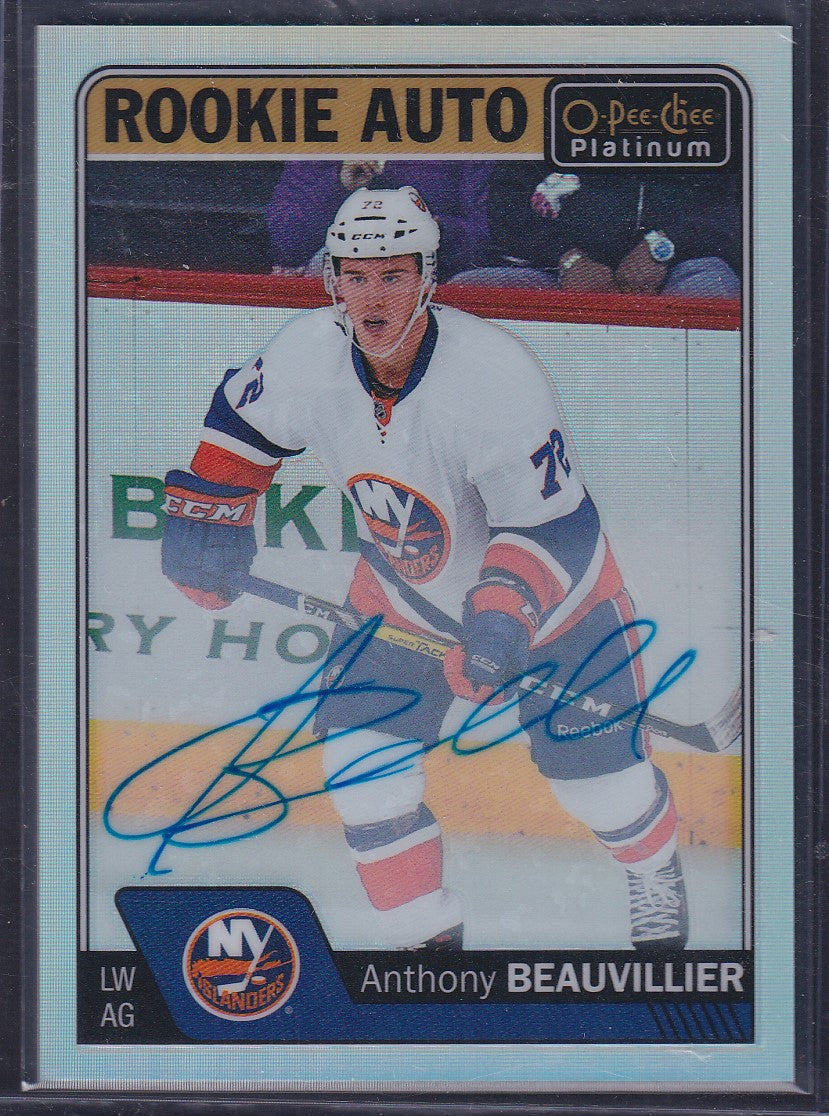 ANTHONY BEAUVILLIER - 2016 O-Pee-Chee Platinum Rookie RAINBOW Auto #R-AB