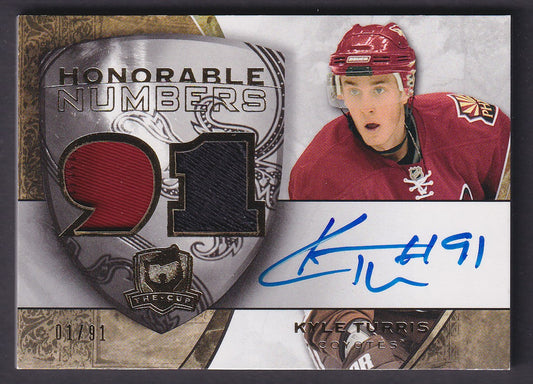 KYLE TURRIS - 2008 The Cup Honorable Numbers Auto Patch #HN-KT, /91