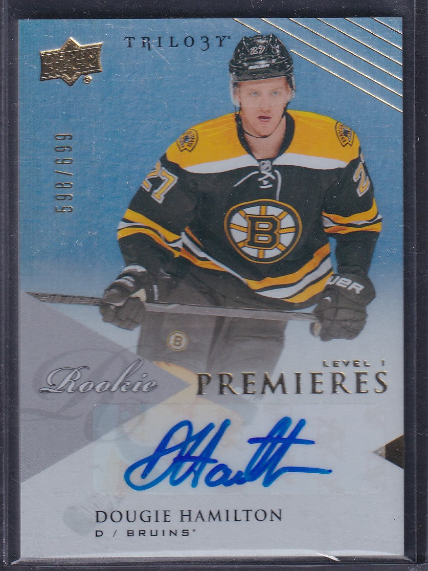 DOUGIE HAMILTON - 2013 Upper Deck Trilogy Rookie Premieres Auto #137, /699
