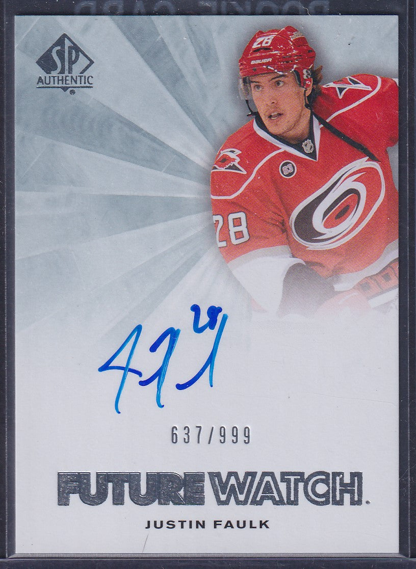 JUSTIN FAULK - 2011 SP Authentic Future Watch Auto #257, /999