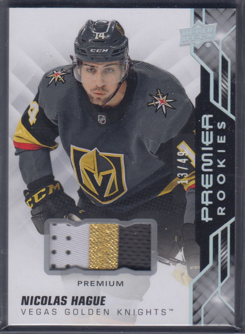 NICOLAS HAGUE, 2019 Upper Deck Premier Rookies Patch #73, /49