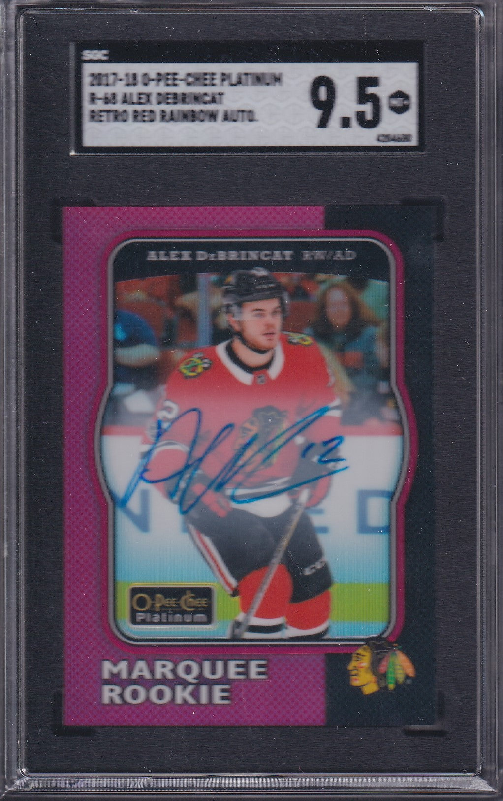 ALEX DEBRINCAT - 2017 OPC Platinum Retro Rookie RED RAINBOW AUTO #R-68, SGC 9.5