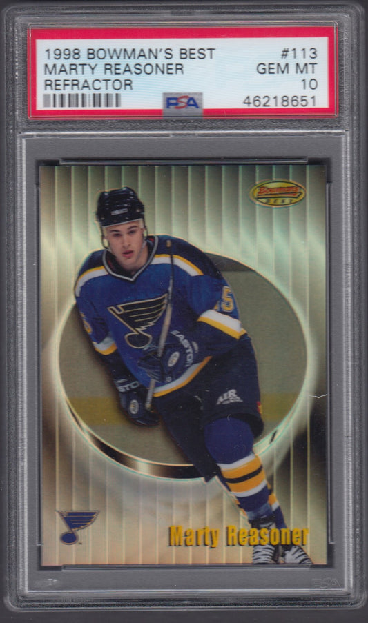 MARTY REASONER, 1998 Bowman's Best Refractor #113, /400, PSA 10
