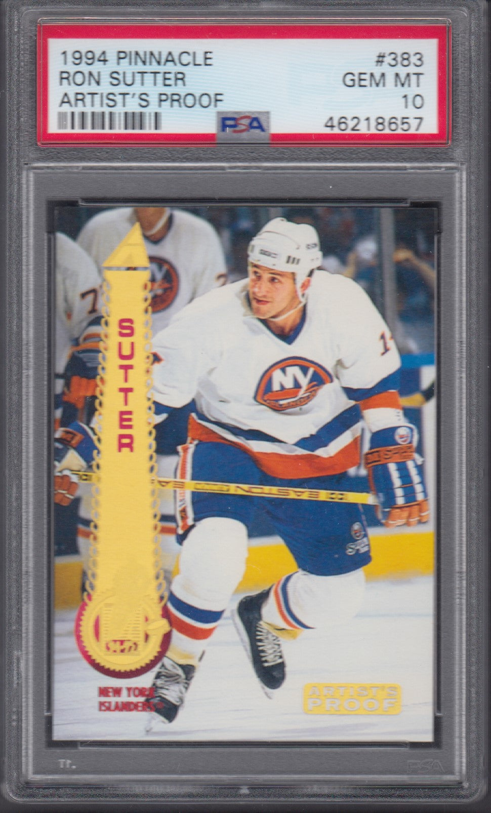 RON SUTTER, 1994 Pinnacle Artist's Proof #383, PSA 10