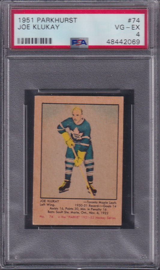 JOE KLUKAY - 1951 Parkhurst #74, PSA 4