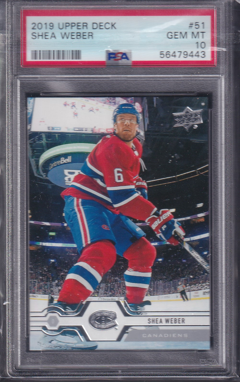 SHEA WEBER, 2019 Upper Deck #51, PSA 10