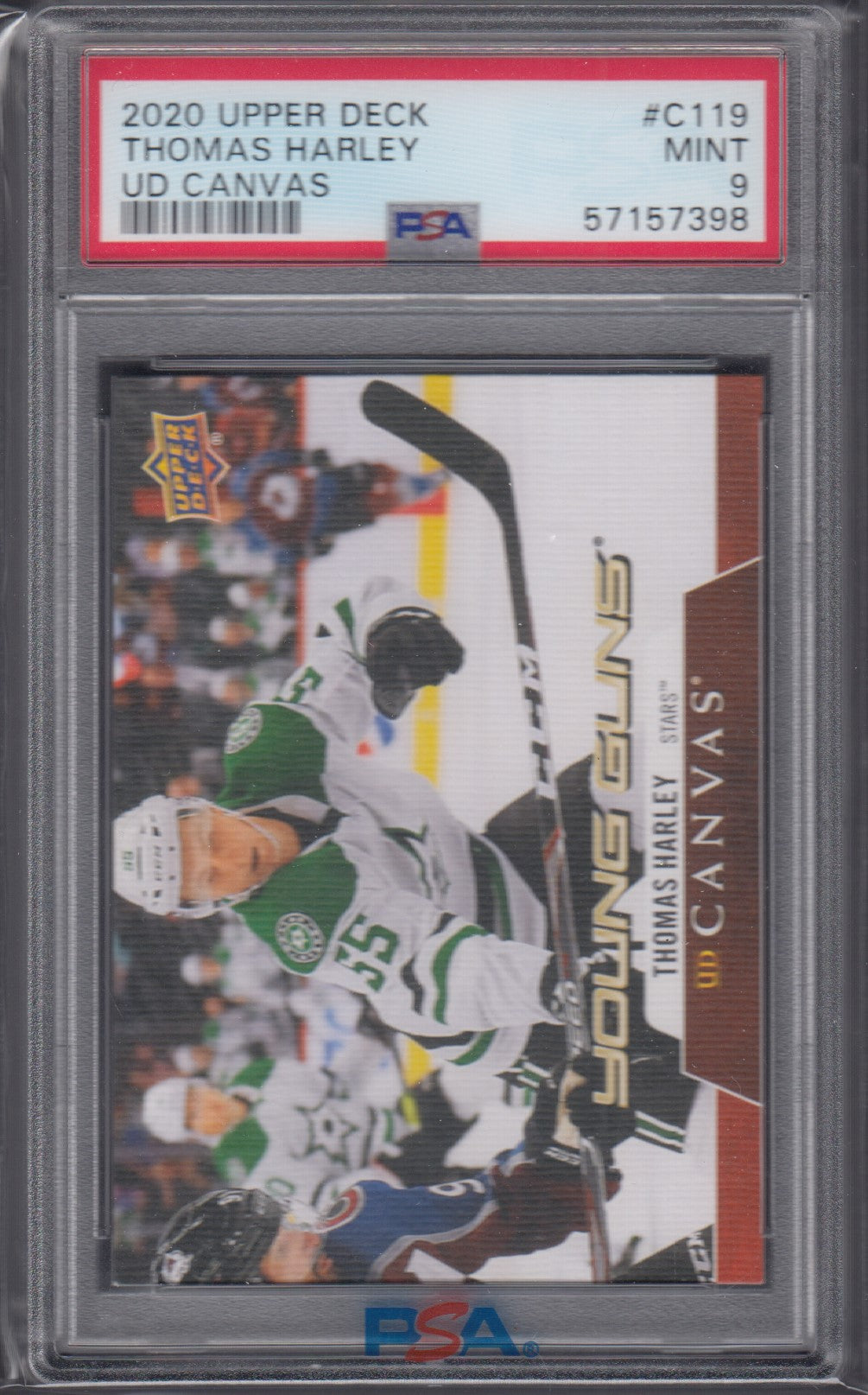 THOMAS HARLEY, 2020 Upper Deck Young Guns Canvas #C119, PSA 9
