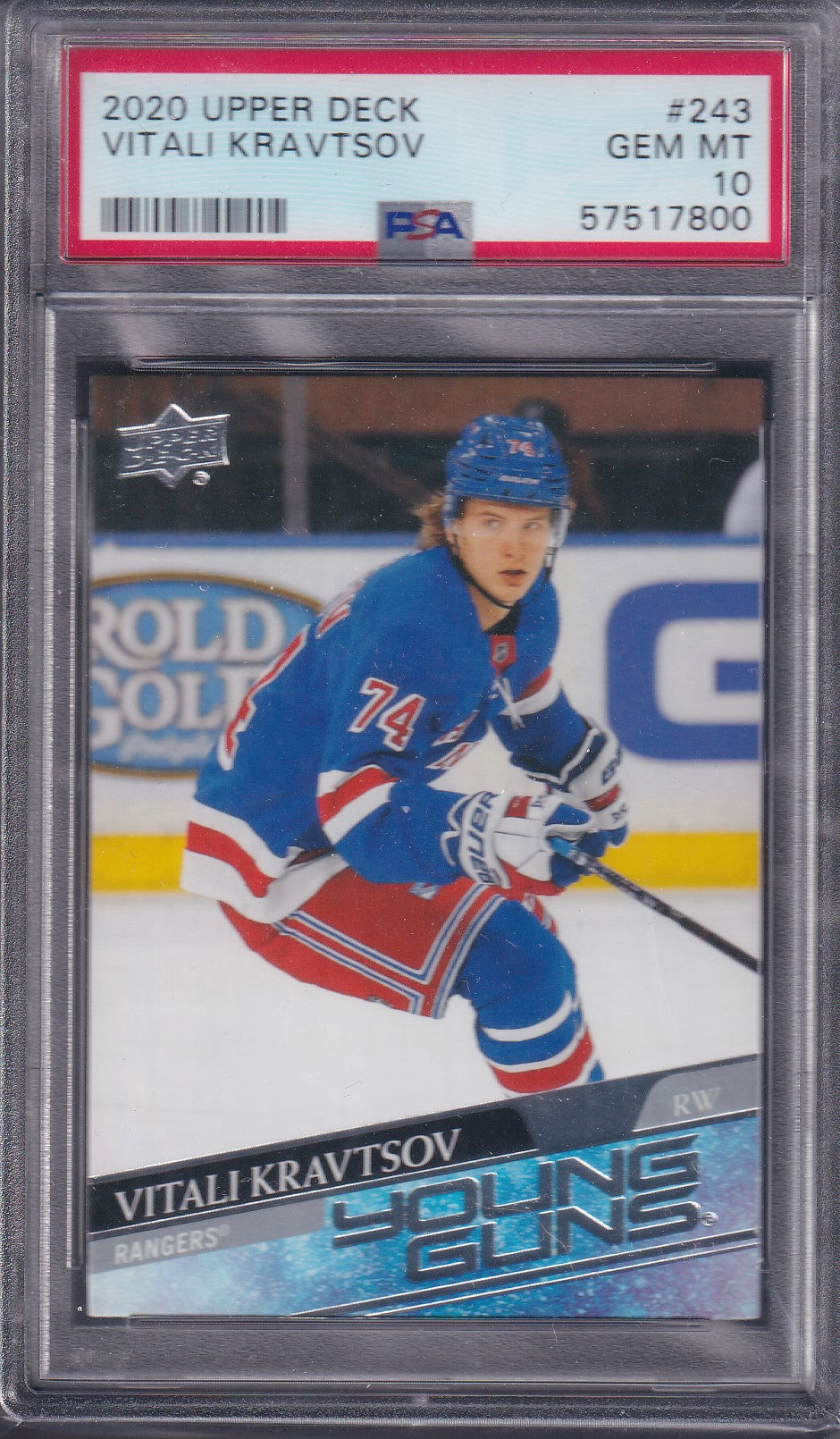 VITALI KRAVTSOV - 2020 Upper Deck Young Guns #243, PSA 10