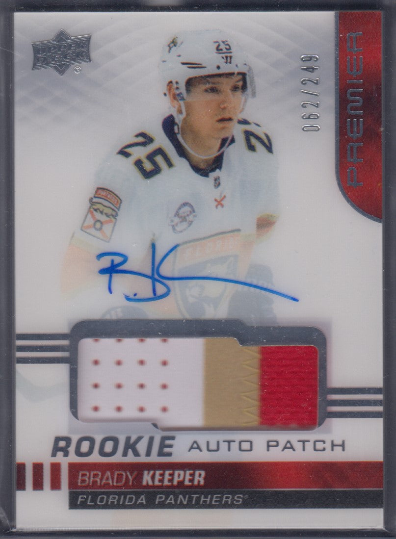 BRADY KEEPER, 2019 Premier Rookie Auto Patch #AR-BK, /249