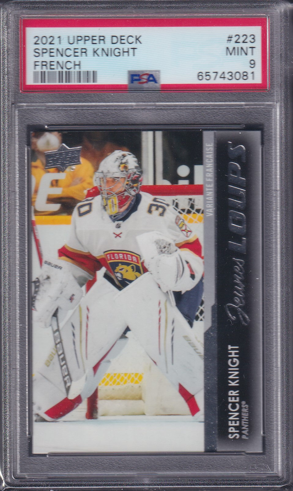 SPENCER KNIGHT - 2021 Upper Deck Young Guns FRENCH #223, PSA 9