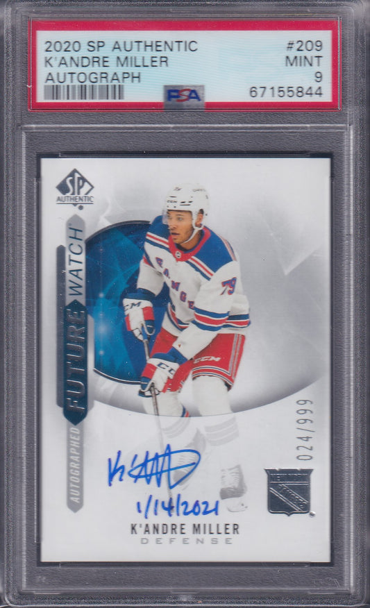 K'ANDRE MILLER - 2020 SP Authentic Future Watch Auto INSCRIBED #209, PSA 9