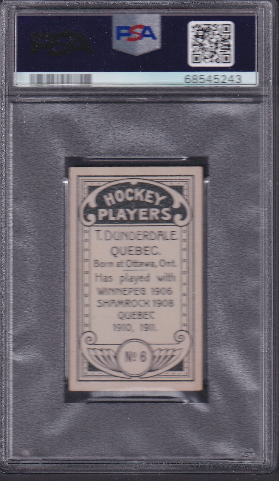 TOM DUNDERDALE - 1911 C55 #6, PSA 6.5, HOF, Pop 1 (11 higher)