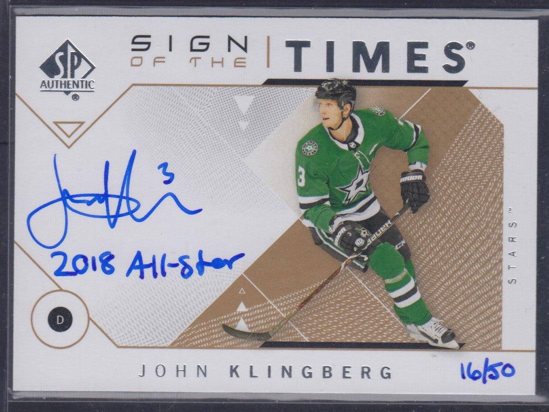 JOHN KLINGBERG, 2018 Sign of the Times Inscription Auto #SOTT-JK, /50