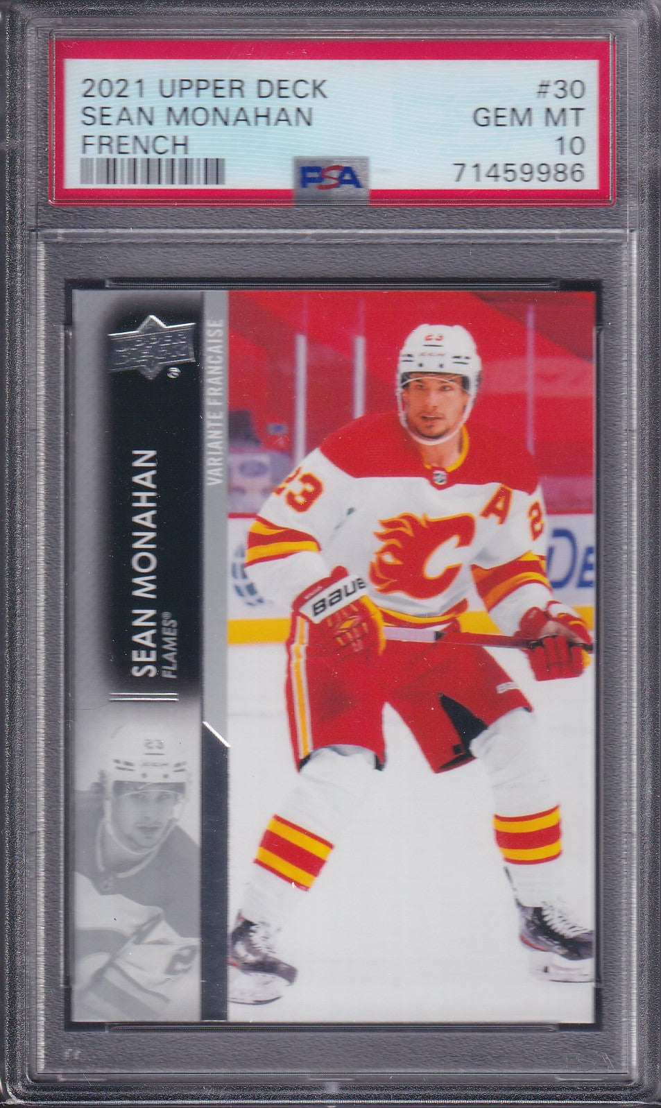 SEAN MONAHAN - 2021 Upper Deck FRENCH #30, PSA 10