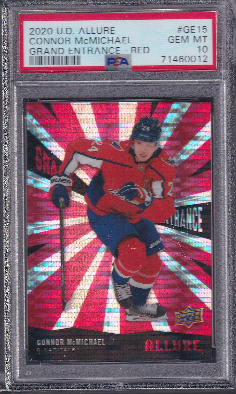 CONNOR MCMICHAEL - 2020 Upper Deck Allure Grand Entrance RED #GE15, PSA 10
