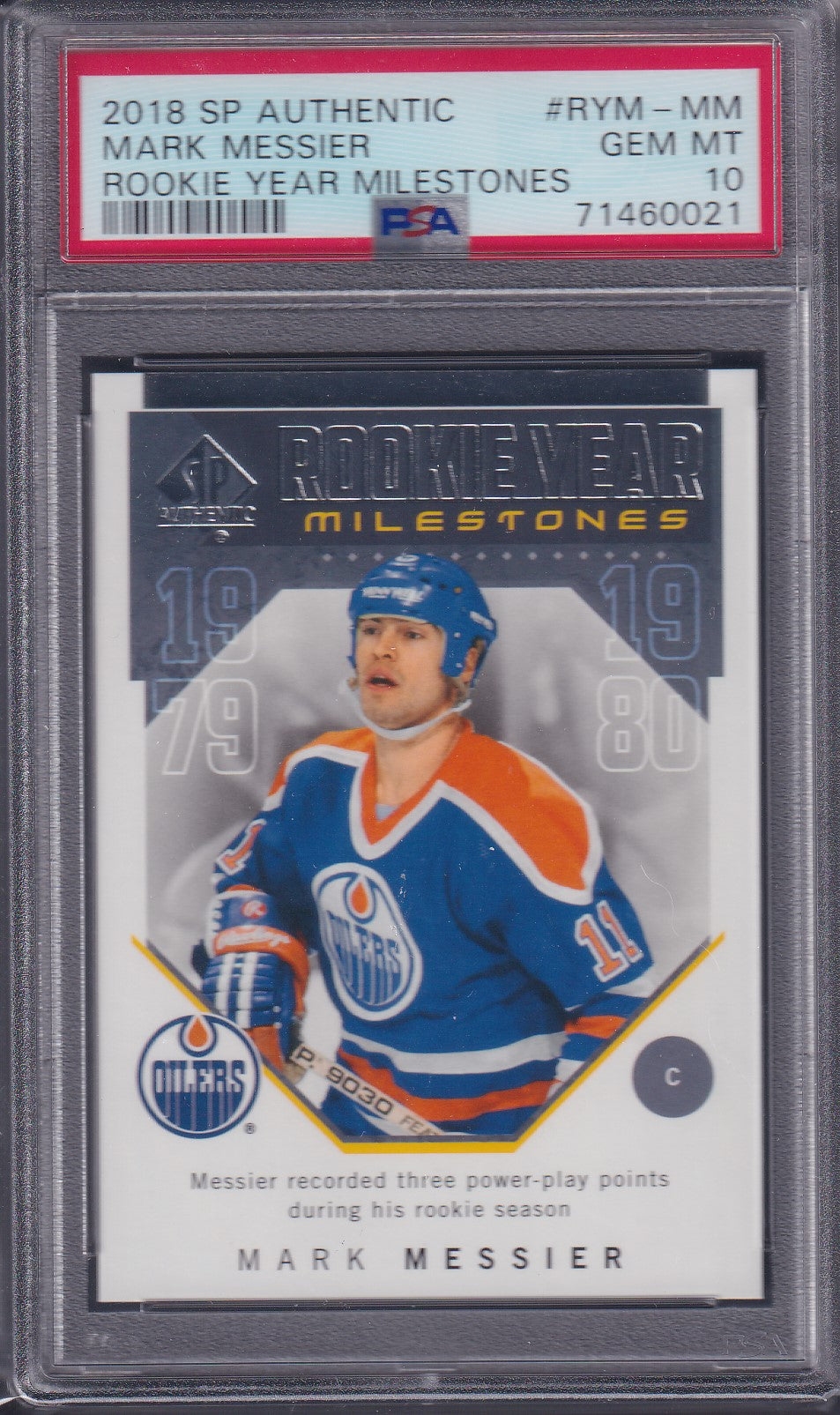 MARK MESSIER - 2018 SP Authentic Rookie Year Milestones #RYM-MM, PSA 10