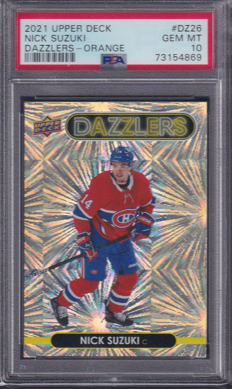 NICK SUZUKI - 2021 Upper Deck Dazzlers GOLD #DZ-26, PSA 10