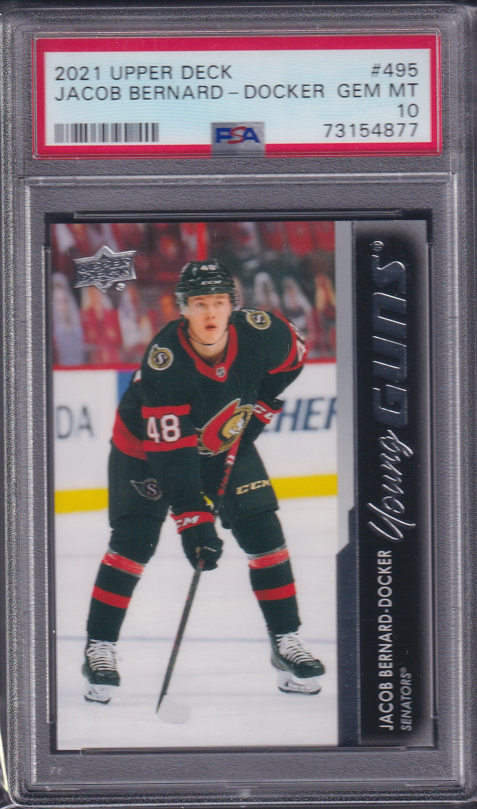 JACOB BERNARD-DOCKER - 2021 Upper Deck Young Guns #495, PSA 10