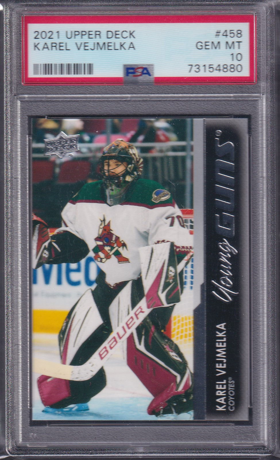 KAREL VEJMELKA - 2021 Upper Deck Young Guns #458, PSA 10