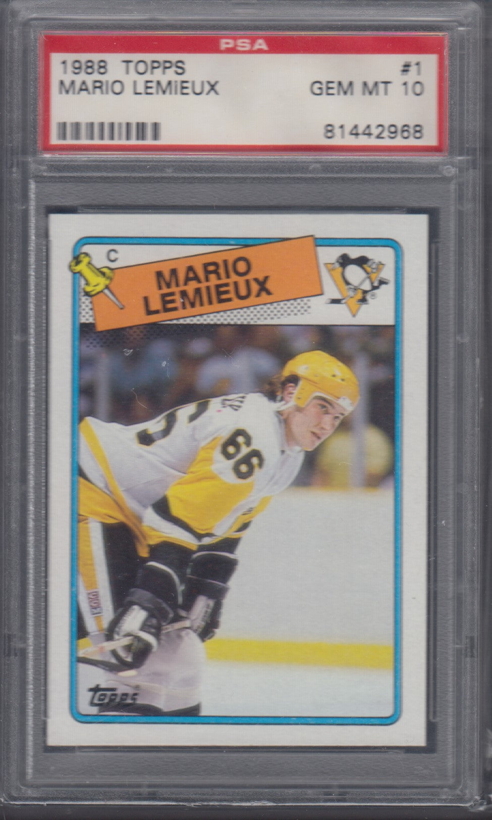 MARIO LEMIEUX, 1988 Topps #1, PSA 10