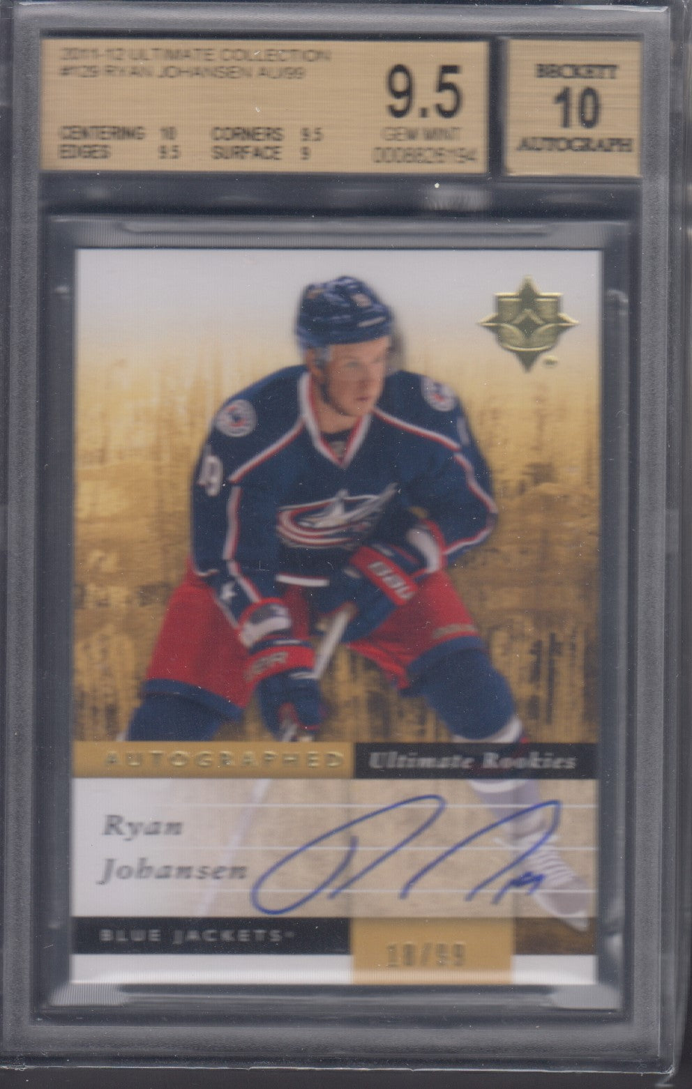 RYAN JOHANSEN, 2011 Ultimate Collection Autograph #129, BGS 9.5/Auto 10
