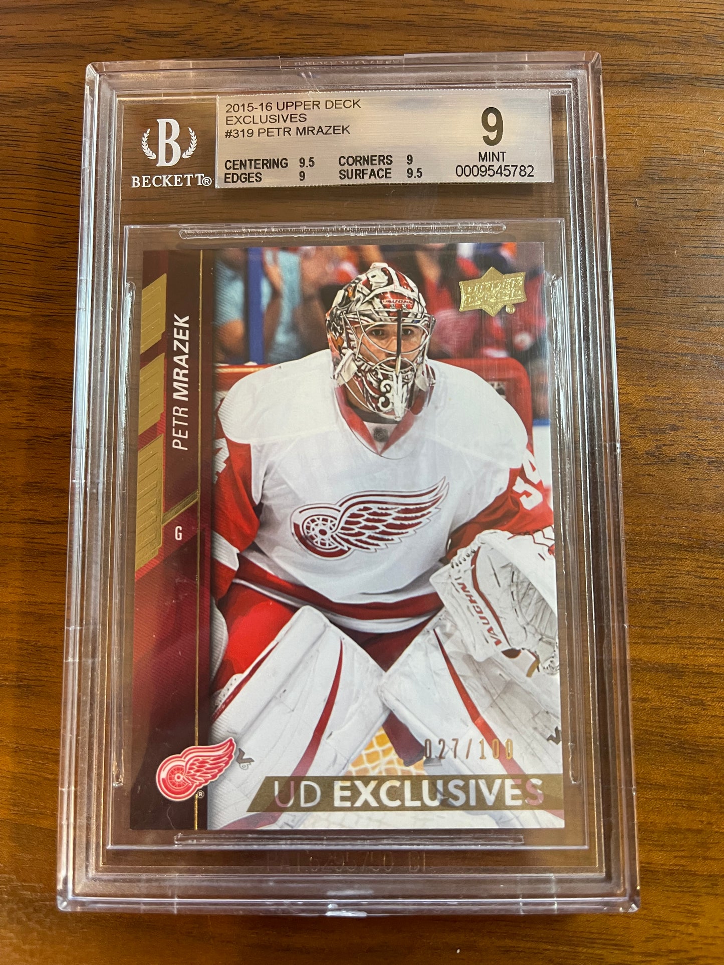 PETR MRAZEK - 2015 Upper Deck UD EXCLUSVIES #319, BGS 9, /100