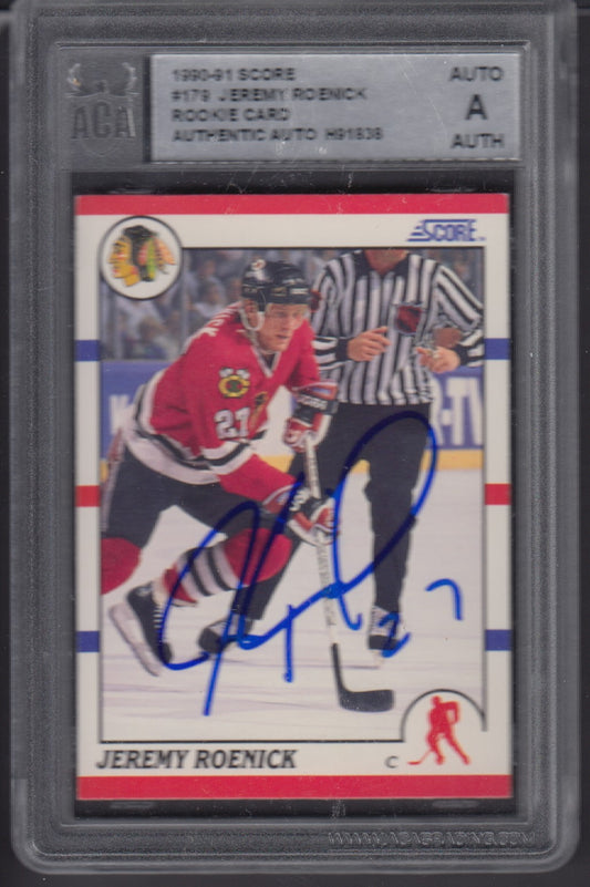 JEREMY ROENICK, 1990 Score Rookie #179, ACA AUTO Slab