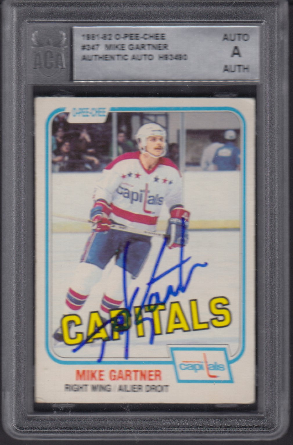 MIKE GARTNER, 1981 O-Pee-Chee #347, ACA AUTO Slab