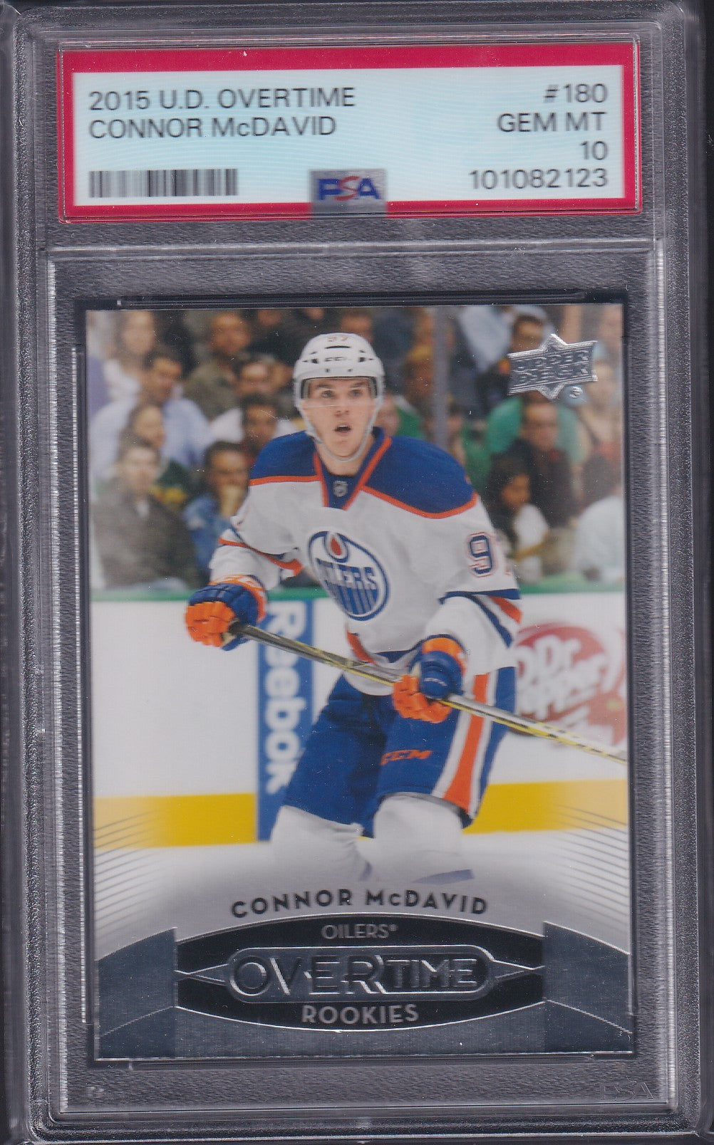 CONNOR MCDAVID - 2015 Upper Deck Overtime Rookies #180, PSA 10