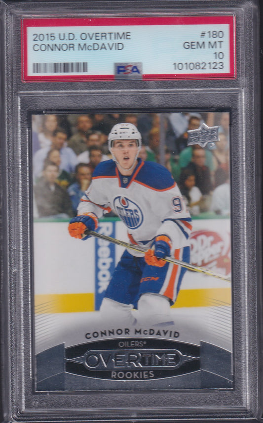 CONNOR MCDAVID - 2015 Upper Deck Overtime Rookies #180, PSA 10