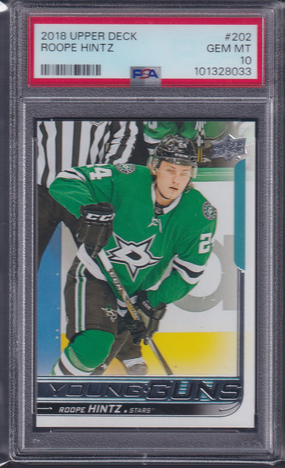 ROOPE HINTZ - 2018 Upper Deck Young Guns #202, PSA 10