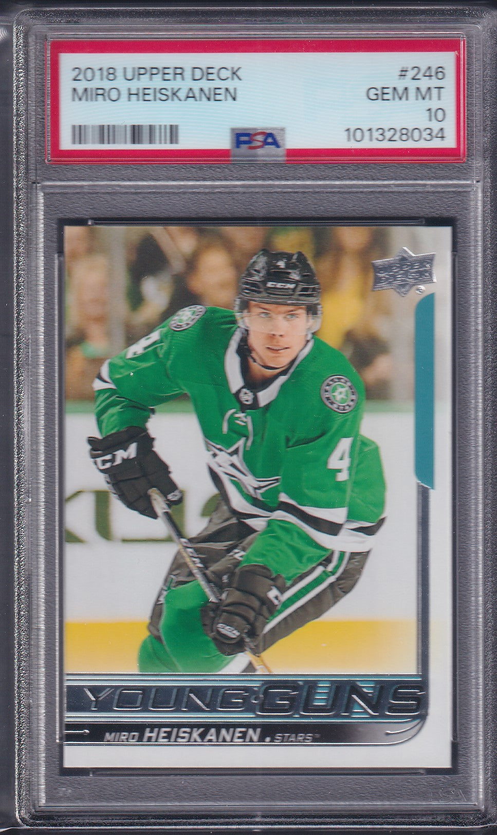 MIRO HEISKANEN - 2018 Upper Deck Young Guns #246, PSA 10