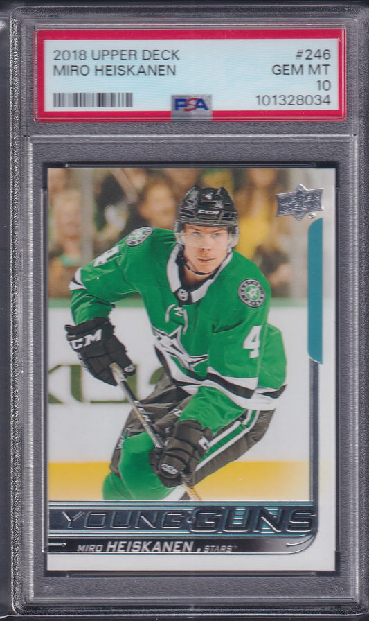 MIRO HEISKANEN - 2018 Upper Deck Young Guns #246, PSA 10