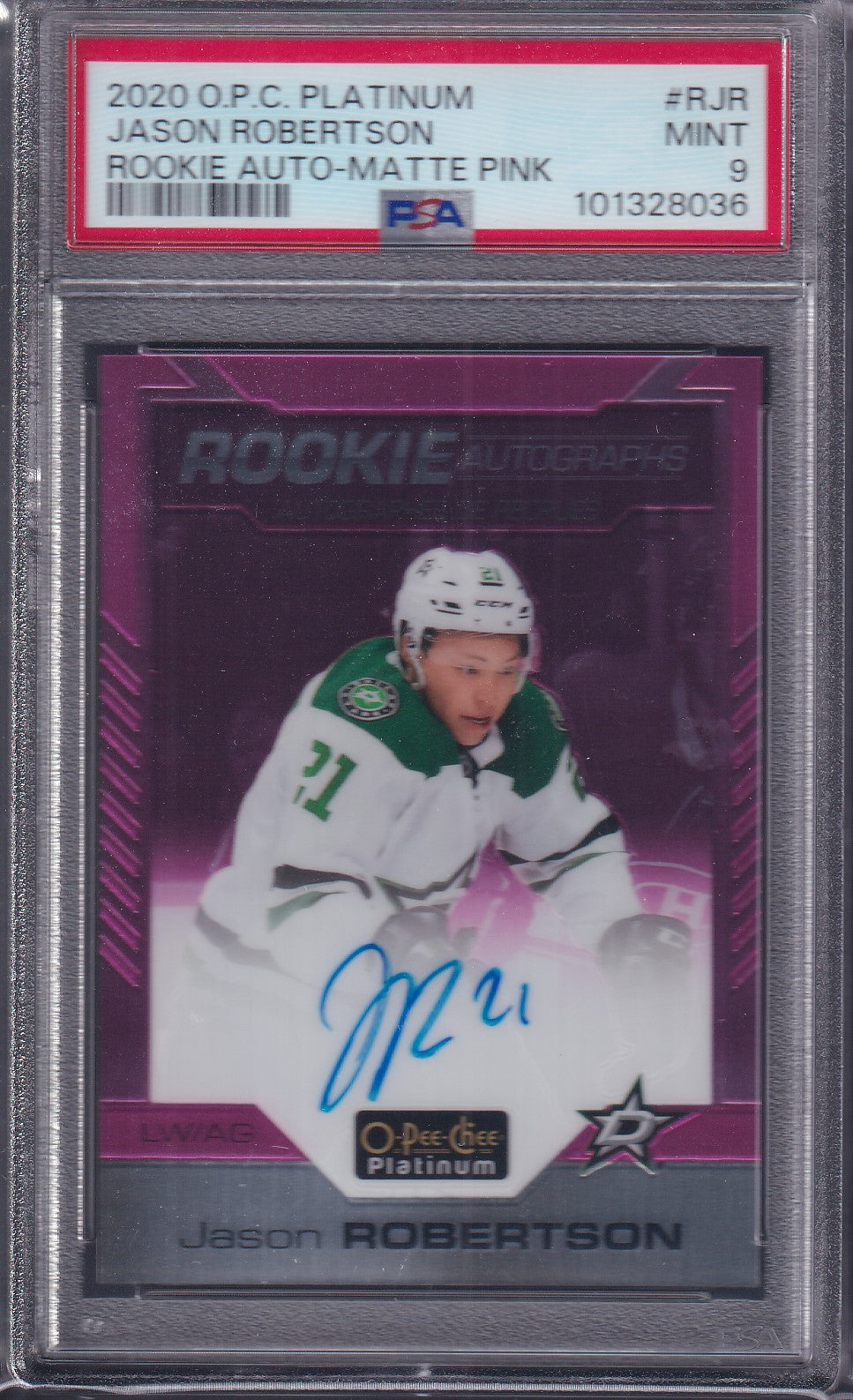 JASON ROBERTSON - 2020 OPC Platinum Rookie Auto MATTE PINK #RJR, /99, PSA 9