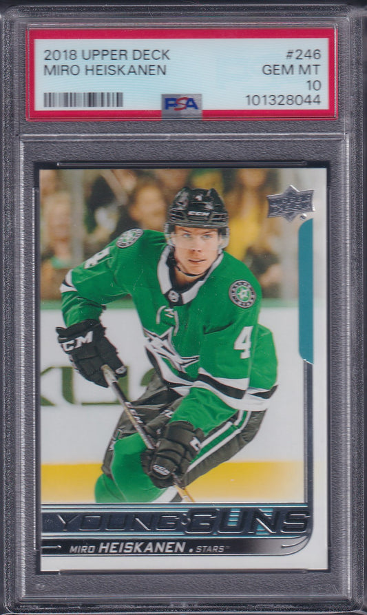 MIRO HEISKANEN - 2018 Upper Deck Young Guns #246, PSA 10