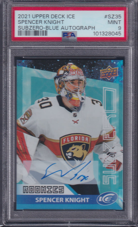 SPENCER KNIGHT - 2021 UD Ice Subzero Rookie Auto #SZ35, PSA 9