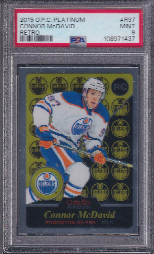 CONNOR MCDAVID - 2015 O-Pee-Chee Platinum Retro Rookie #R97, PSA 9