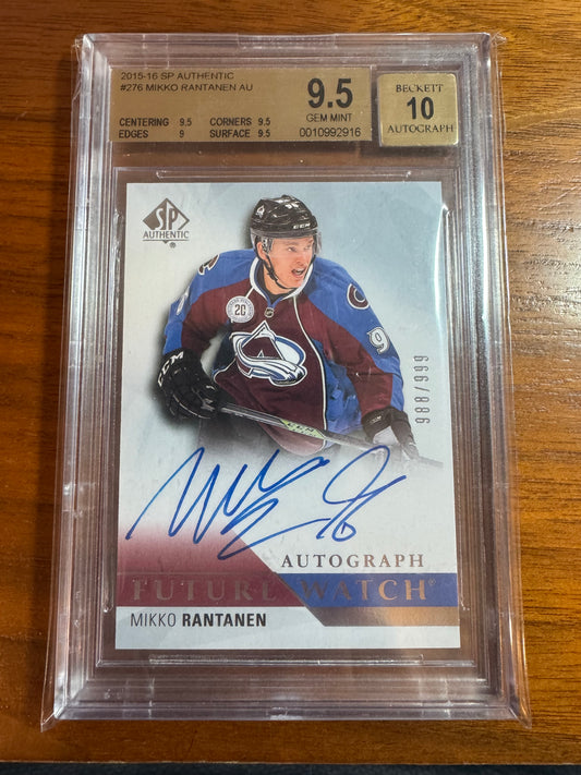 MIKKO RANTANEN - 2015 SP Authentic Future Watch Auto #276, /999 BGS 9.5/10