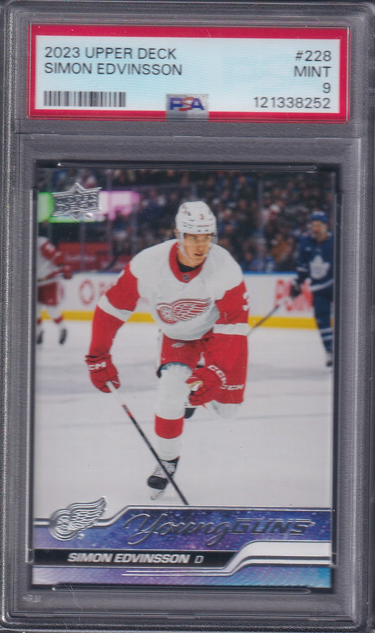 SIMON EDVINSSON - 2023 Upper Deck Young Guns #228, PSA 9
