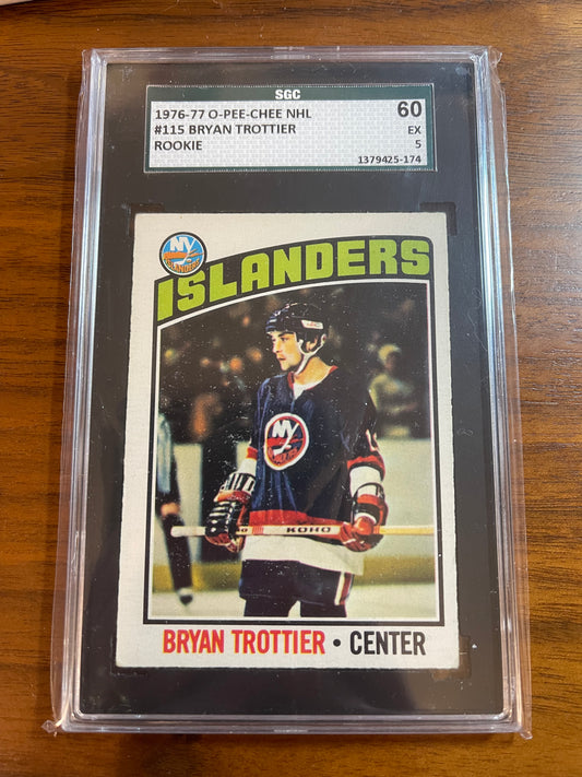 BRYAN TROTTIER - 1976 O-Pee-Chee Rookie #115, SGC 5 (60)
