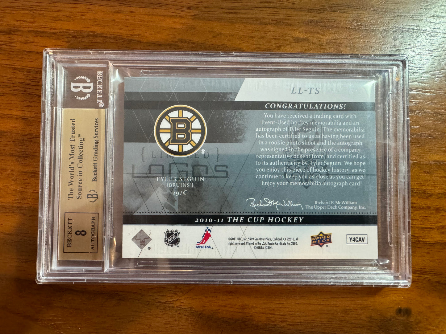 TYLER SEGUIN - 2010 The Cup ROOKIE Limited Logos Auto Patch #LL-TS, /50, BGS 9.5
