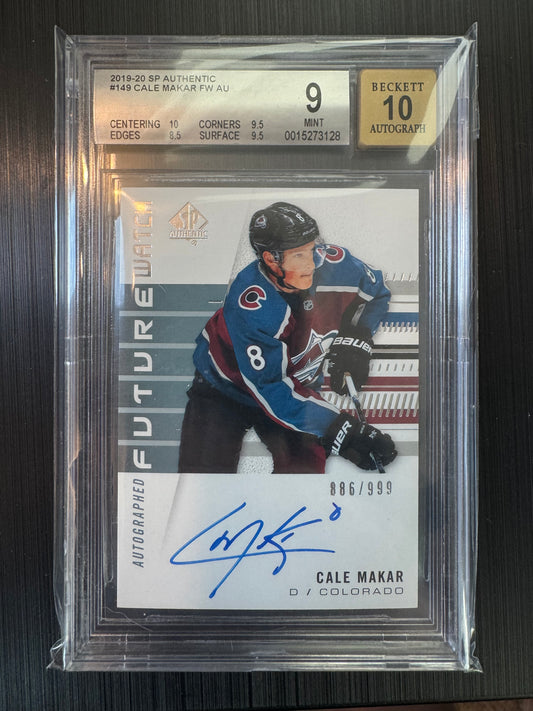 CALE MAKAR - 2019 SP Authentic Future Watch Auto #149, /999, BGS 9/10