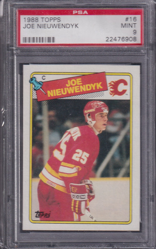 JOE NIEUWENDYK - 1988 Topps Rookie #16, PSA 9