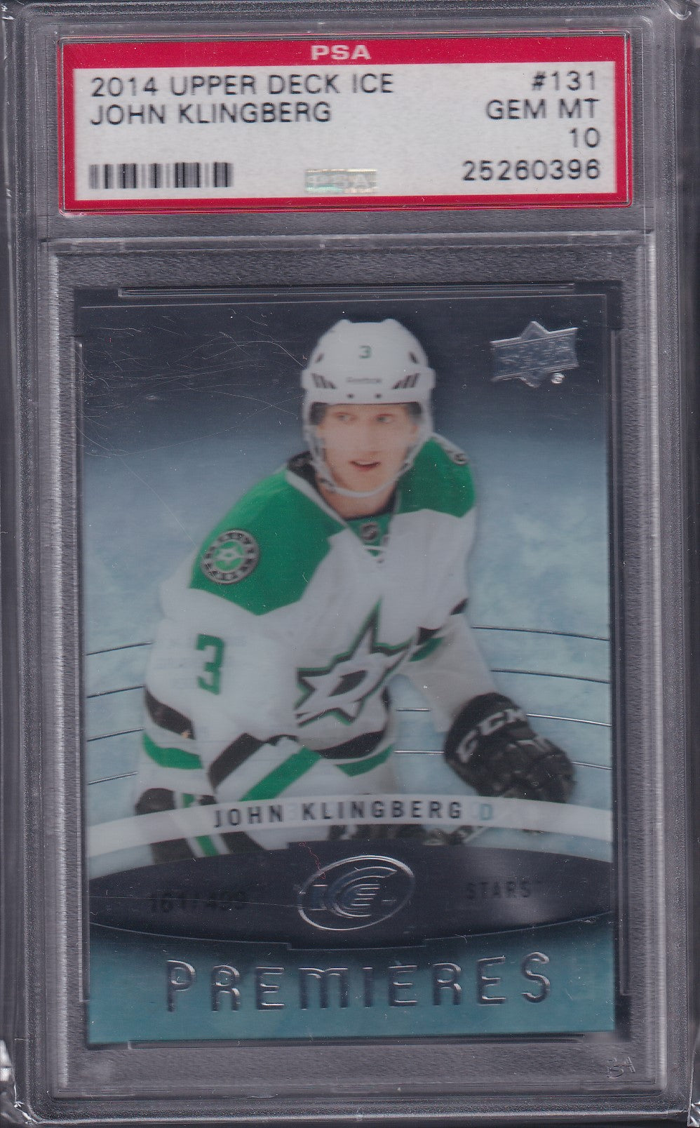 JOHN KLINGBERG - 2014 Upper Deck Ice Premieres #131, /499, PSA 10