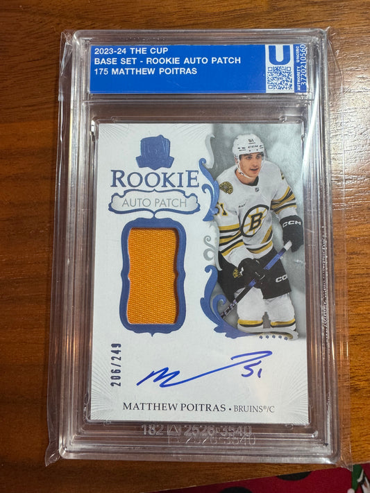 MATTHEW POITRAS - 2023 The Cup Rookie Auto Patch #175, /249