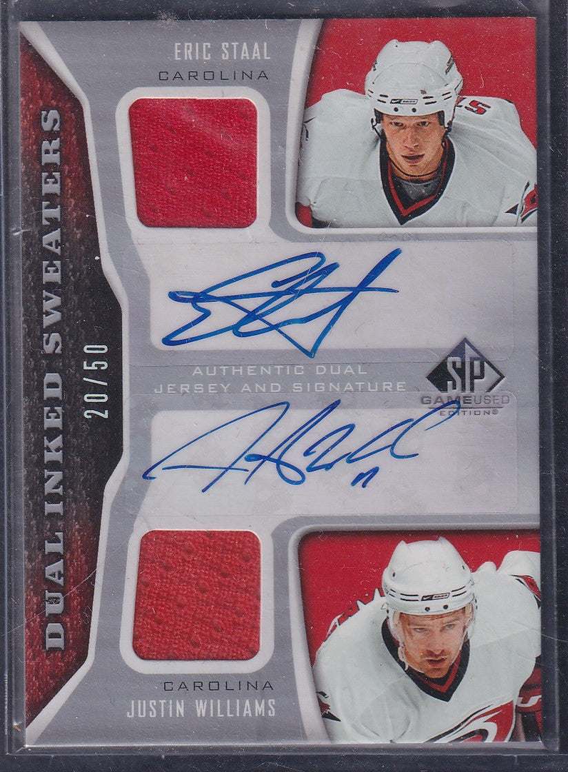 STAAL / WILLIAMS - 2006 SP Game Used Dual Inked Sweaters Auto #IS2-SW, /50