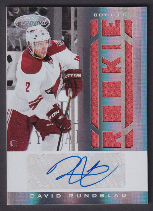 DAVID RUNDBLAD - 2012 Panini Certified Rookie Auto Patch #248, /299