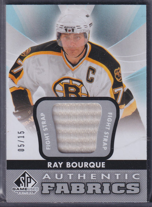 RAY BOURQUE - 2012 SP Game Used Authentic Fabrics Fight Strap Patch #AF-RB, /15