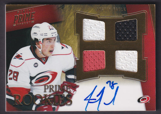 JUSTIN FAULK - 2012 Panini Prime Rookies Auto Patch #106, /199